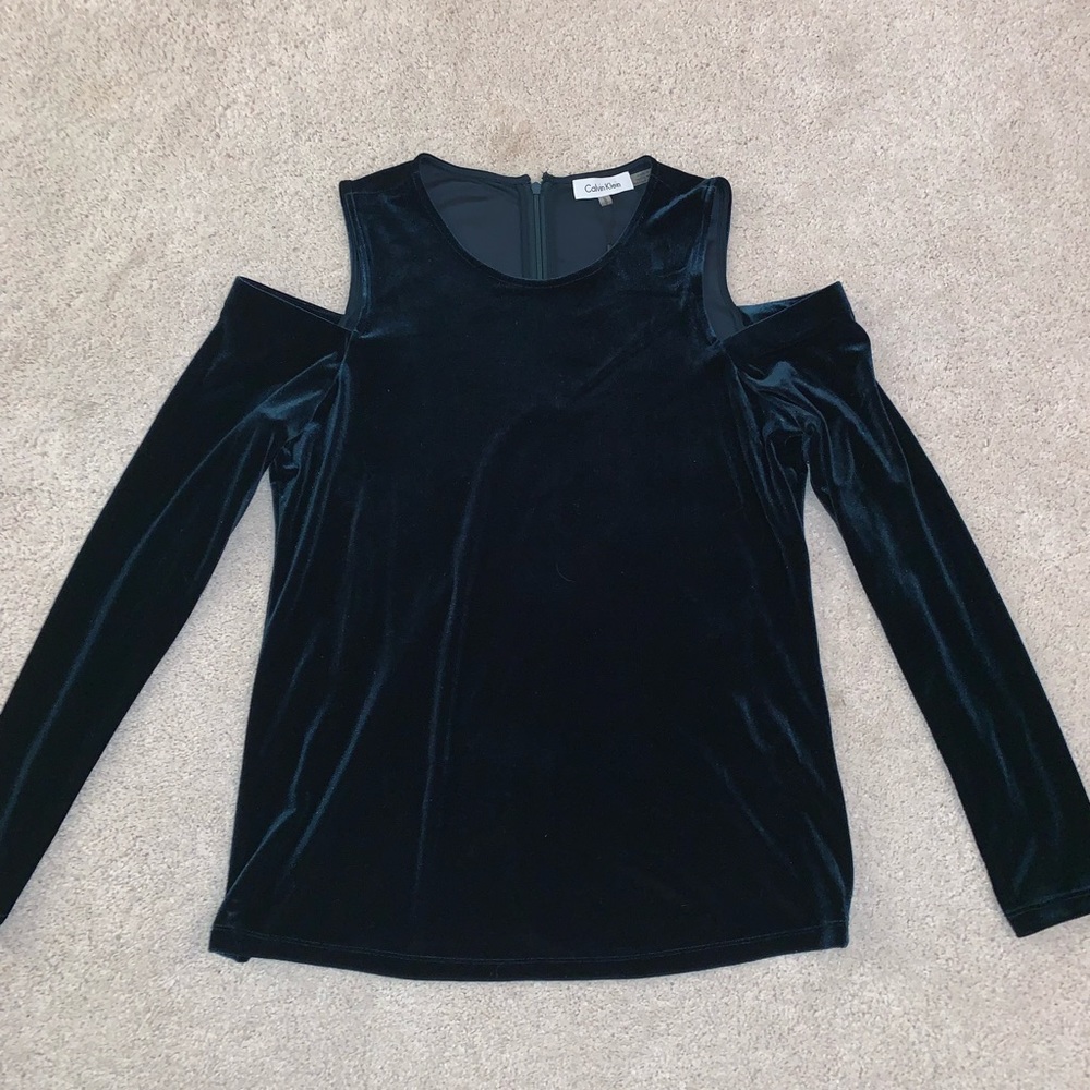 Calvin Klein green velvet shirt